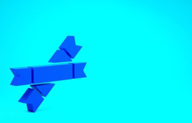 Mavi şeker paket simgesi mavi arkaplanda izole edildi. Kahve, tuz, baharat gibi toplu gıda ürünleri için ayrı ayrı paketler. Minimalizm kavramı. 3d illüstrasyon 3B canlandırma