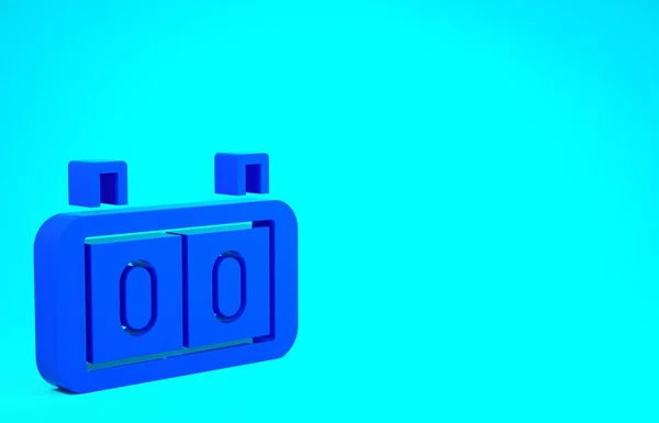 Modré Sport mechanické scoreboard a výsledek zobrazí ikonu izolované na modrém pozadí. Minimalismus. 3D ilustrace 3D vykreslení — Stock fotografie