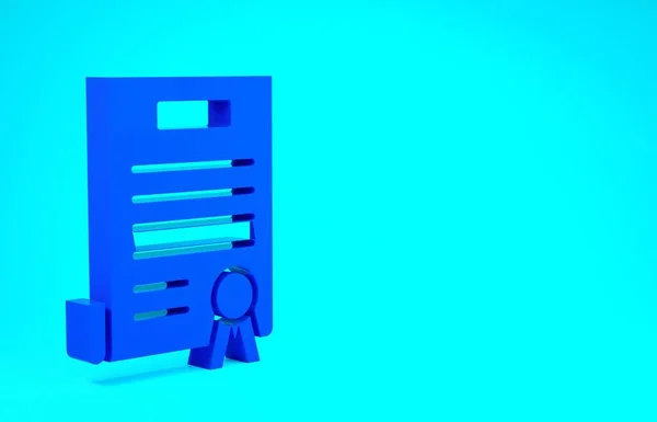 Icono de Declaración de independencia azul aislado sobre fondo azul. Concepto minimalista. 3D ilustración 3D render — Foto de Stock