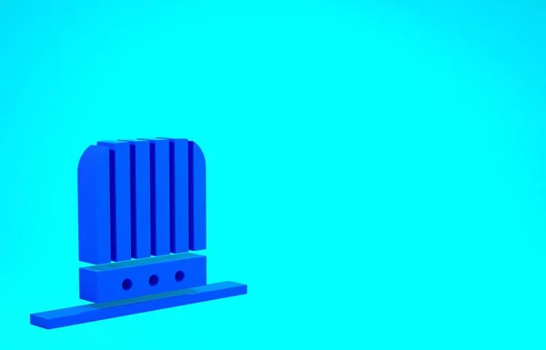 Modrý patriotický americký top hat ikona izolované na modrém pozadí. Strýček Sam klobouk. Americký den nezávislosti. Minimalismus. 3D ilustrace 3D vykreslení — Stock fotografie