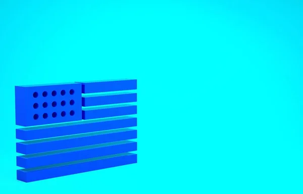 Ícone de bandeira azul americana isolado no fundo azul. Bandeira dos EUA. Estados Unidos da América. Conceito de minimalismo. 3D ilustração 3D render — Fotografia de Stock