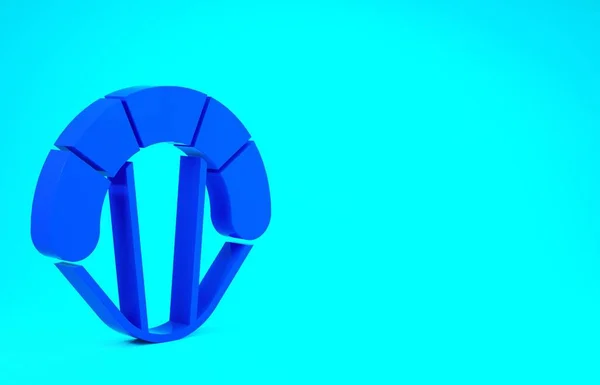 Ikona modrého padáku izolovaná na modrém pozadí. Extrémní sport. Sportovní vybavení. Minimalismus. 3D ilustrace 3D vykreslení — Stock fotografie