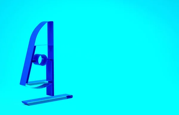 Niebieska ikona windsurfingu odizolowana na niebieskim tle. Koncepcja minimalizmu. Ilustracja 3D 3D renderowania — Zdjęcie stockowe