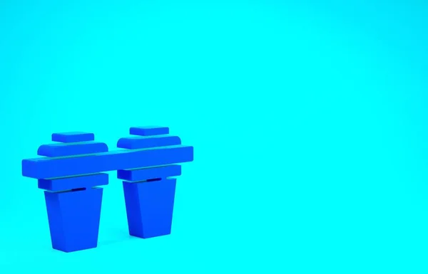 Blaues Filtersymbol isoliert auf blauem Hintergrund. System zur Filtration von Wasser. Umkehrosmose-System. Minimalismus-Konzept. 3D Illustration 3D Renderer — Stockfoto