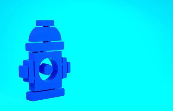 Blue Fire hydrant icoon geïsoleerd op blauwe achtergrond. Minimalisme concept. 3d illustratie 3D renderen — Stockfoto