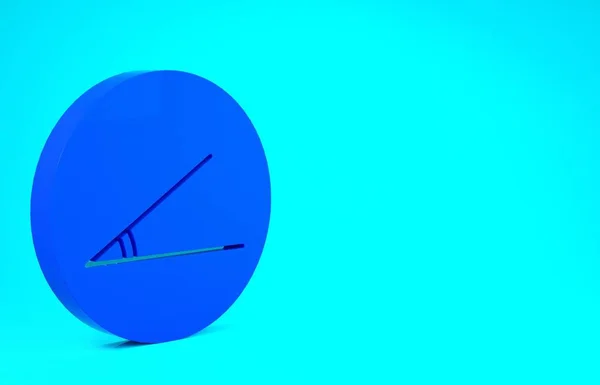 Синій Гострий кут піктограми 45 градусів ізольовано на синьому фоні. Концепція мінімалізму. 3D ілюстрація 3D рендеринга — стокове фото