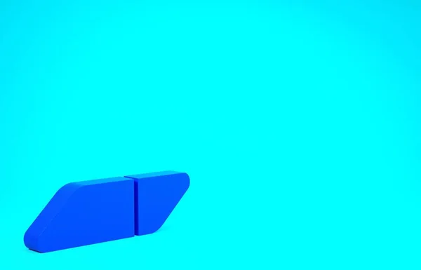 Blue Eraser ou ícone de borracha isolado no fundo azul. Conceito de minimalismo. 3D ilustração 3D render — Fotografia de Stock