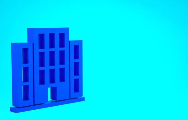 Ícone da Casa Azul isolado no fundo azul. Símbolo. Conceito de minimalismo. 3D ilustração 3D render — Fotografia de Stock