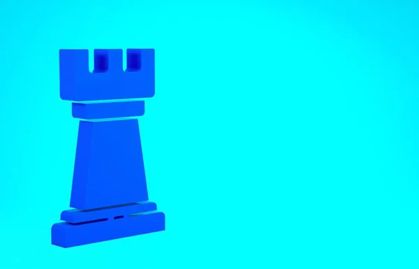 Icona della strategia aziendale blu isolata su sfondo blu. Simbolo degli scacchi. Gioco, gestione, finanza. Concetto minimalista. Illustrazione 3d rendering 3D — Foto Stock
