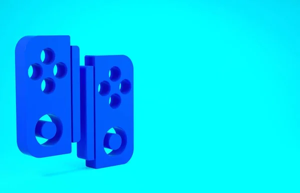 Blaues Gamepad-Symbol isoliert auf blauem Hintergrund. Spielkontrolle. Minimalismus-Konzept. 3D Illustration 3D Renderer — Stockfoto