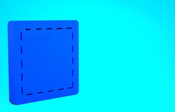 Ícone padrão de costura azul isolado no fundo azul. Marcas para costura. Conceito de minimalismo. 3D ilustração 3D render — Fotografia de Stock