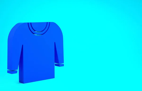 Jersey azul icono aislado sobre fondo azul. Icono del jersey. Concepto minimalista. 3D ilustración 3D render — Foto de Stock