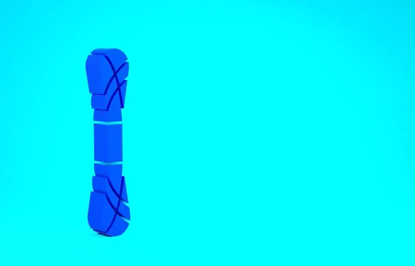Blaues Garn-Symbol isoliert auf blauem Hintergrund. Etikett für Handarbeit, Stricken oder Schneiderei. Minimalismus-Konzept. 3D Illustration 3D Renderer — Stockfoto