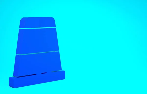 Ditale blu per l'icona di cucito isolato su sfondo blu. Concetto minimalista. Illustrazione 3d rendering 3D — Foto Stock