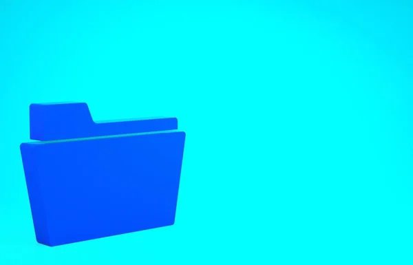 Icono de carpeta Documento azul aislado sobre fondo azul. Símbolo de encuadernación contable. Dirección de contabilidad. Concepto minimalista. 3D ilustración 3D render —  Fotos de Stock