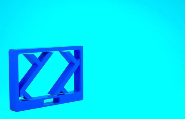 Urządzenie Blue Gps z ikoną mapy na niebieskim tle. Koncepcja minimalizmu. Ilustracja 3D 3D renderowania — Zdjęcie stockowe