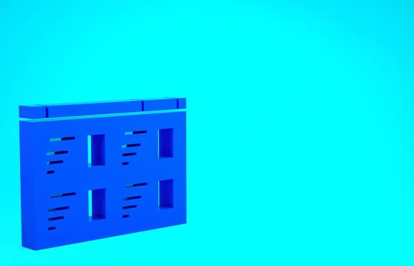 Blue Online воспроизведение видео значок изолирован на синем фоне. Лента с игровым знаком. Концепция минимализма. 3D-рендеринг — стоковое фото
