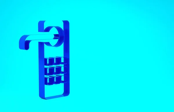 Cerradura de puerta digital azul con tecnología inalámbrica para desbloquear icono aislado sobre fondo azul. Señal de la puerta. Hogar inteligente de seguridad. Concepto minimalista. 3D ilustración 3D render — Foto de Stock