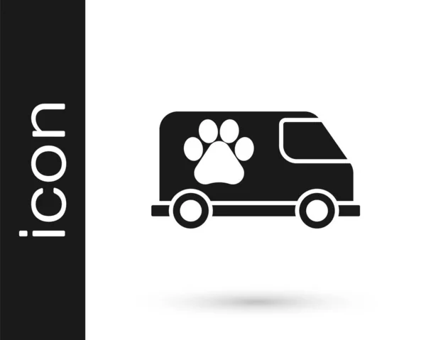 Ікона сірої ветеринарної швидкої допомоги ізольована на білому тлі. Ветеринарний символ клініки. Вектор — стоковий вектор