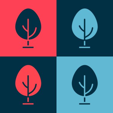 Pop Art Tree simgesi renk arkaplanında izole edildi. Orman sembolü. Vektör