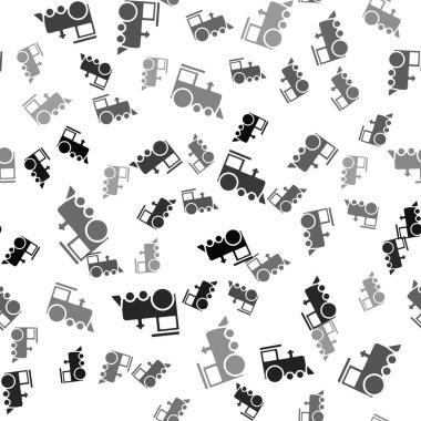 Siyah oyuncak tren ikonu beyaz arka planda izole edilmiş kusursuz desen. Vektör