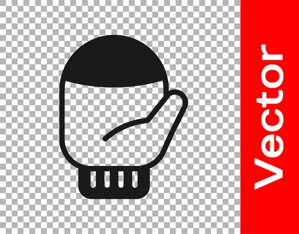Schwarze Weihnachtsfäustlinge Ikone isoliert auf transparentem Hintergrund. Vektor — Stockvektor