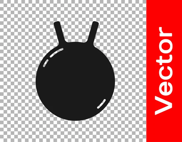 Icono de Kettlebell negro aislado sobre fondo transparente. Equipamiento deportivo. Vector — Vector de stock