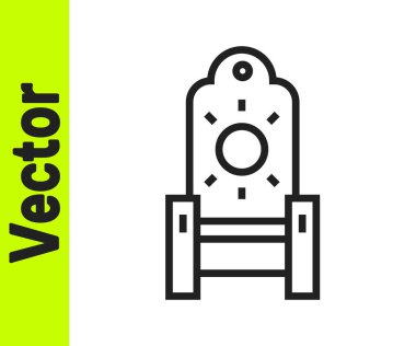 Siyah çizgi Ortaçağ taht simgesi beyaz arka planda izole edilmiş. Vektör