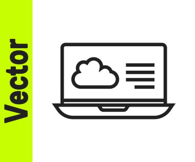 Siyah çizgi hava tahmini simgesi beyaz arkaplanda izole edildi. Vektör