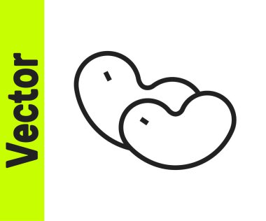 Siyah çizgi fasulye simgesi beyaz arkaplanda izole edildi. Vektör