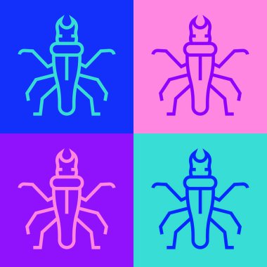 Pop sanat çizgisi Termit simgesi renk arkaplanında izole edildi. Vektör