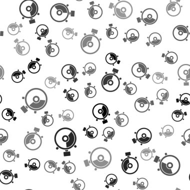 Siyah Kronometre simgesi beyaz arkaplanda izole edilmiş kusursuz desen. Zaman göstergesi. Kronometre işareti. Vektör İllüstrasyonu