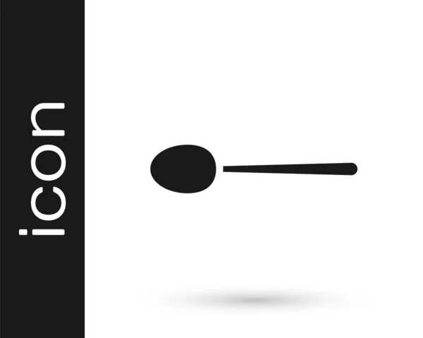 Icono de cuchara gris aislado sobre fondo blanco. Utensil de cocina. Signo de cubertería. Ilustración vectorial — Vector de stock