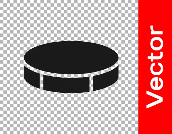 Black Hockey Puck Symbol isoliert auf transparentem Hintergrund. Sportgeräte. Vektorillustration — Stockvektor