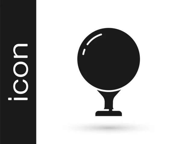 Серый мячик для гольфа на иконке tee выделен на белом фоне. Векторная миграция — стоковый вектор