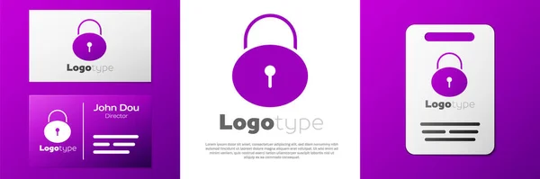 Ikona Logotype Lock Izolovaná Bílém Pozadí Značka Padlock Zabezpečení Bezpečnost — Stockový vektor