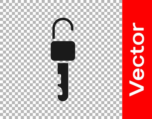 Icono Clave Desbloqueado Negro Aislado Sobre Fondo Transparente Ilustración Vectorial — Vector de stock