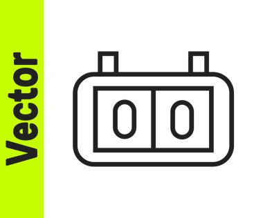 Siyah çizgi spor mekanik skorbordu ve sonuç simgesi beyaz arkaplanda izole edildi. Vektör İllüstrasyonu.