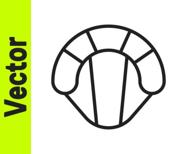 Siyah çizgi paraşüt simgesi beyaz arkaplanda izole edildi. Olağanüstü bir spor. Spor malzemeleri. Vektör İllüstrasyonu.