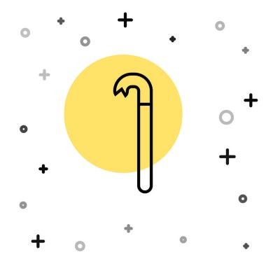 Siyah çizgi Crowbar simgesi beyaz arkaplanda izole edildi. Rastgele dinamik şekiller. Vektör İllüstrasyonu.