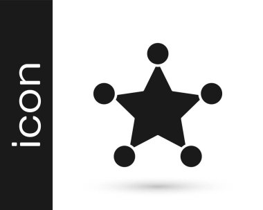 Siyah Hexagram Şerif ikonu beyaz arka planda izole edildi. Polis rozeti ikonu. Vektör.