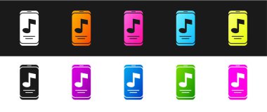 Müzik çalar simgesini siyah ve beyaz arkaplanda izole et. Taşınabilir müzik cihazı. Vektör.