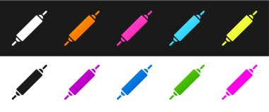 Siyah ve beyaz arkaplanda Rolling pin simgesini ayır. Vektör.