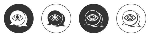 Icono Exploración Ojo Negro Aislado Sobre Fondo Blanco Ojo Escáner — Vector de stock