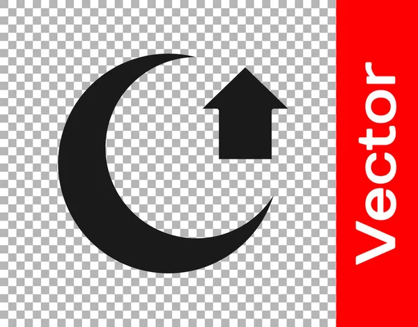 Black Moon Symbol Isoliert Auf Transparentem Hintergrund Vektor — Stockvektor