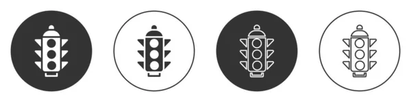 Schwarzes Ampelsymbol Isoliert Auf Weißem Hintergrund Kreis Taste Vektor — Stockvektor