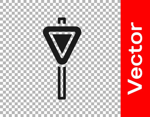 Svart Vägskylt Skylt Ikon Isolerad Transparent Bakgrund Pekarsymbol Vägskylt Riktningsskylt — Stock vektor