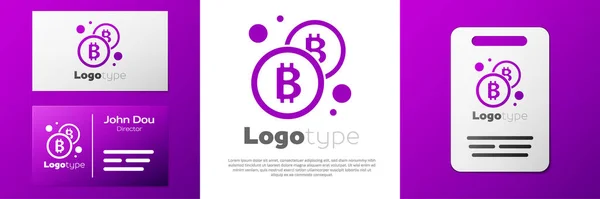 Logotype Cryptocurrency Coin Icône Bitcoin Isolé Sur Fond Blanc Pièce — Image vectorielle