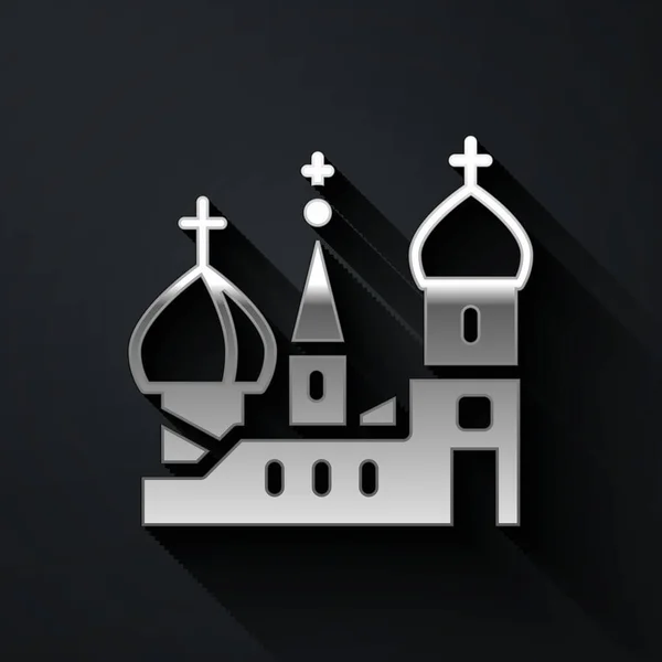Símbolo Plata Moscú Catedral San Basilio Rusia Icono Aislado Sobre — Vector de stock