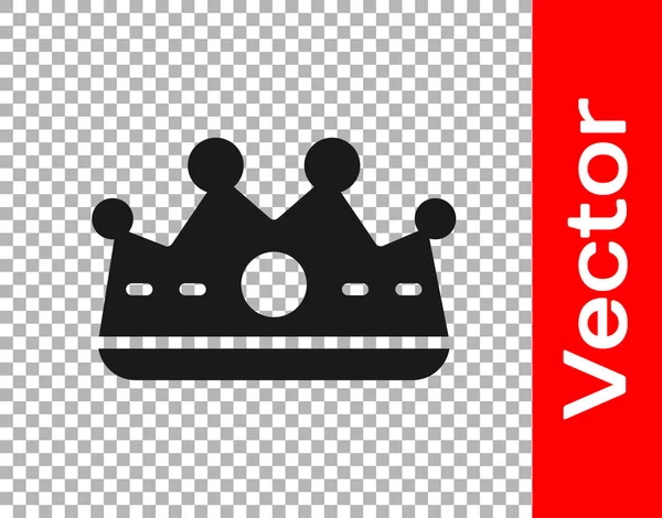 Icono Corona King Negro Aislado Sobre Fondo Transparente Vector — Vector de stock